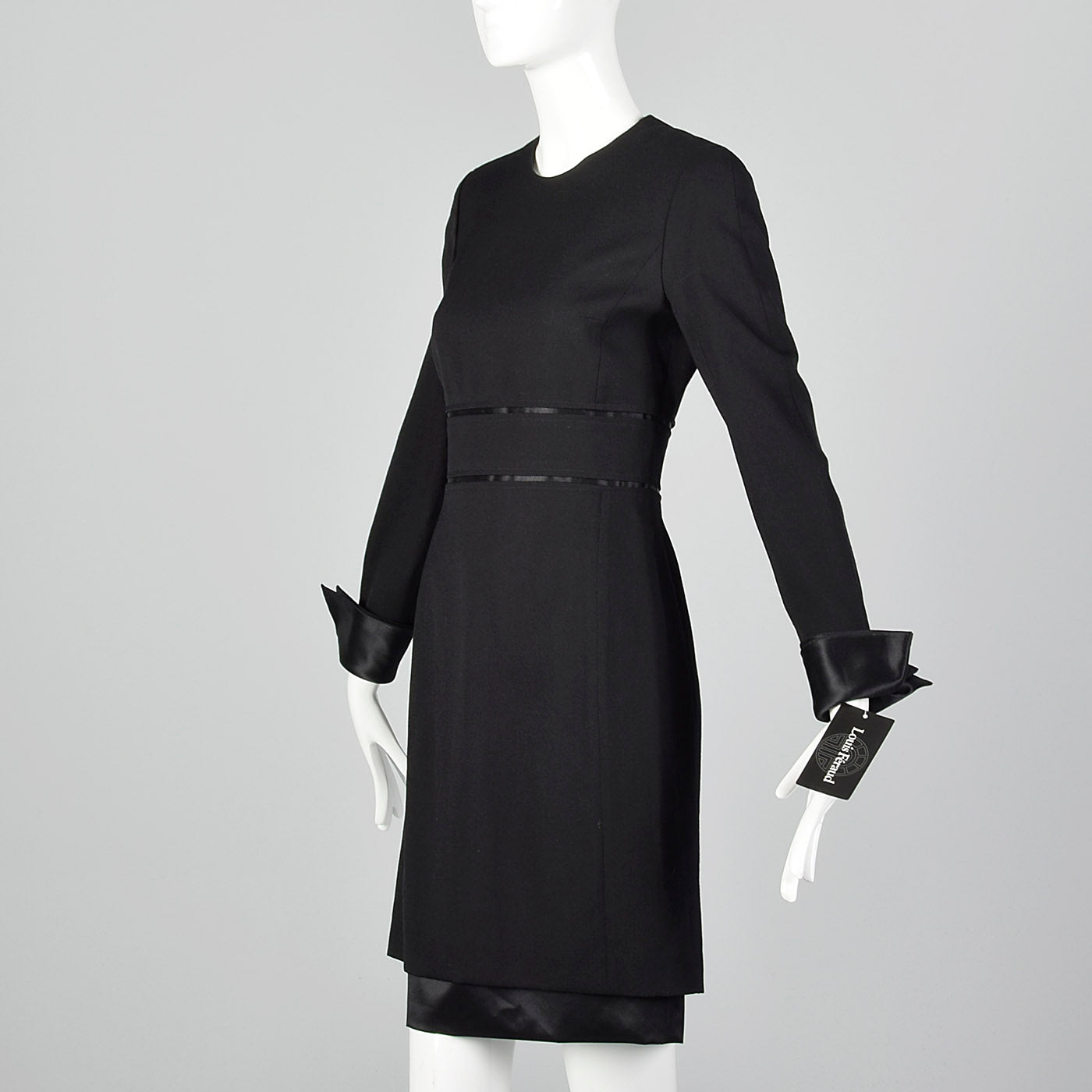 1990s Deadstock Louis Feraud Black Dress