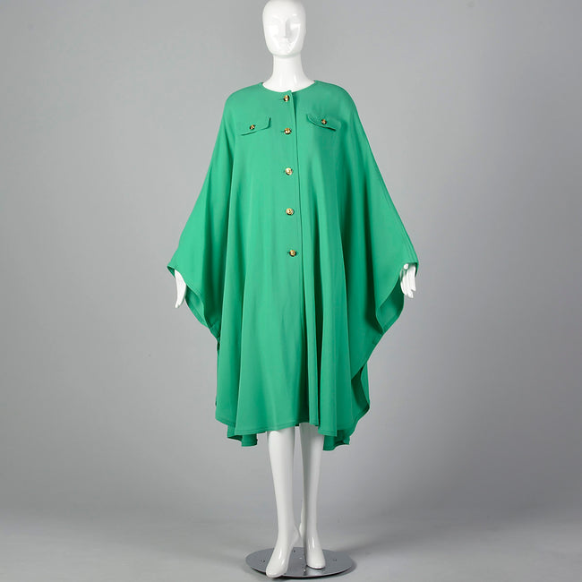 1980s Louis Feraud Green Cape