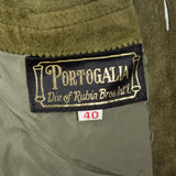 1970s Mens Green Split Hide Safari Suit