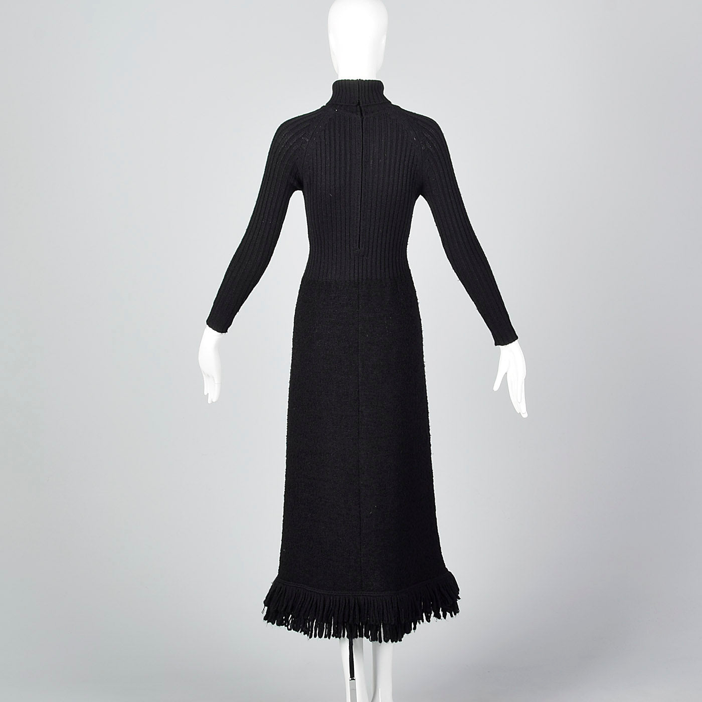 1970s Marni Knits Tight Black Turtleneck Dress