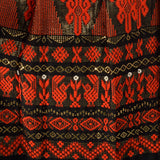 1950s Pleated Black Skirt with Red and Metallic Embroidery