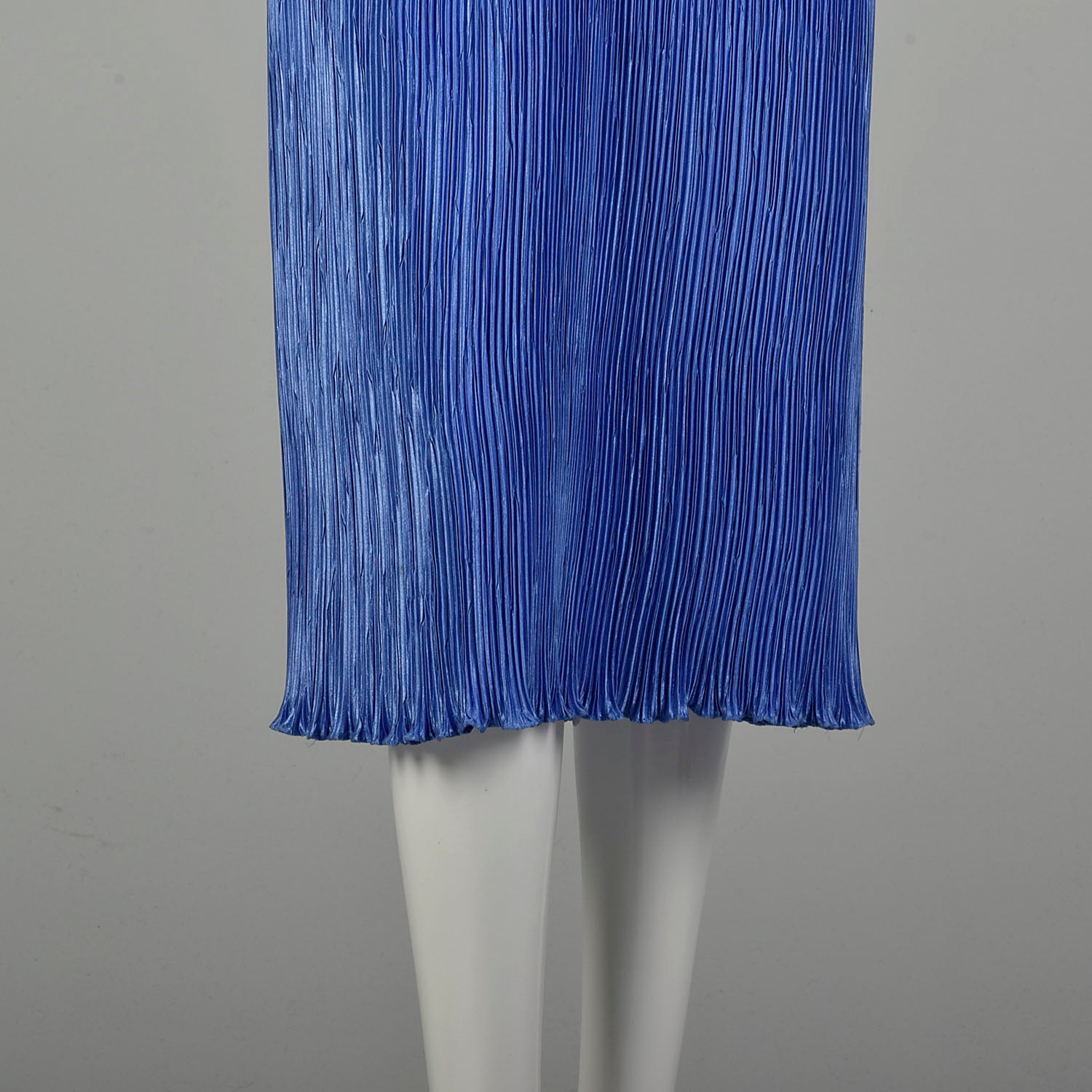 Small 1980s Fortuny Pleated Periwinkle Dress Blue Evening Dress Cocktail Dress Sequin Waistline