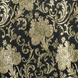 1980s Lillie Rubin Black and Metallic Gold Brocade Bolero Jacket