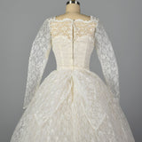 1950s White Lace Wedding Dress