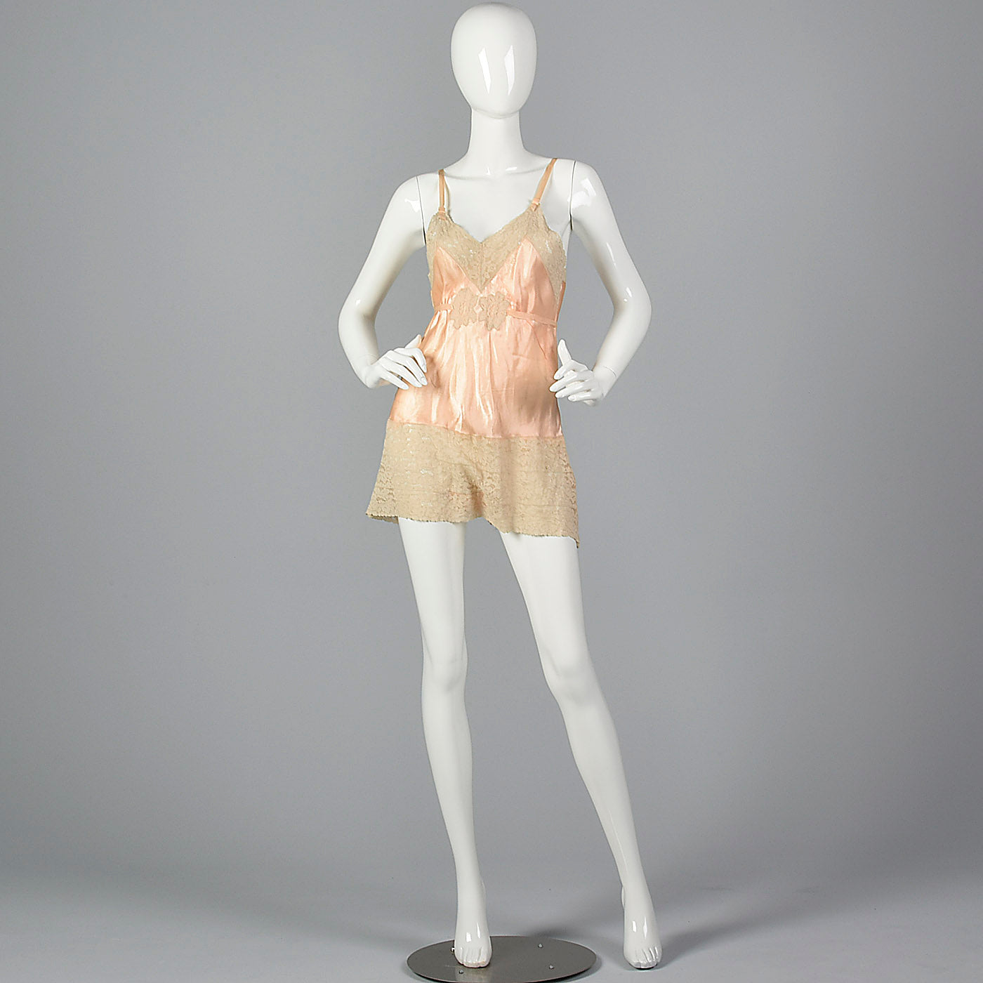 1930s Pink Slip with Wide Lace Trim