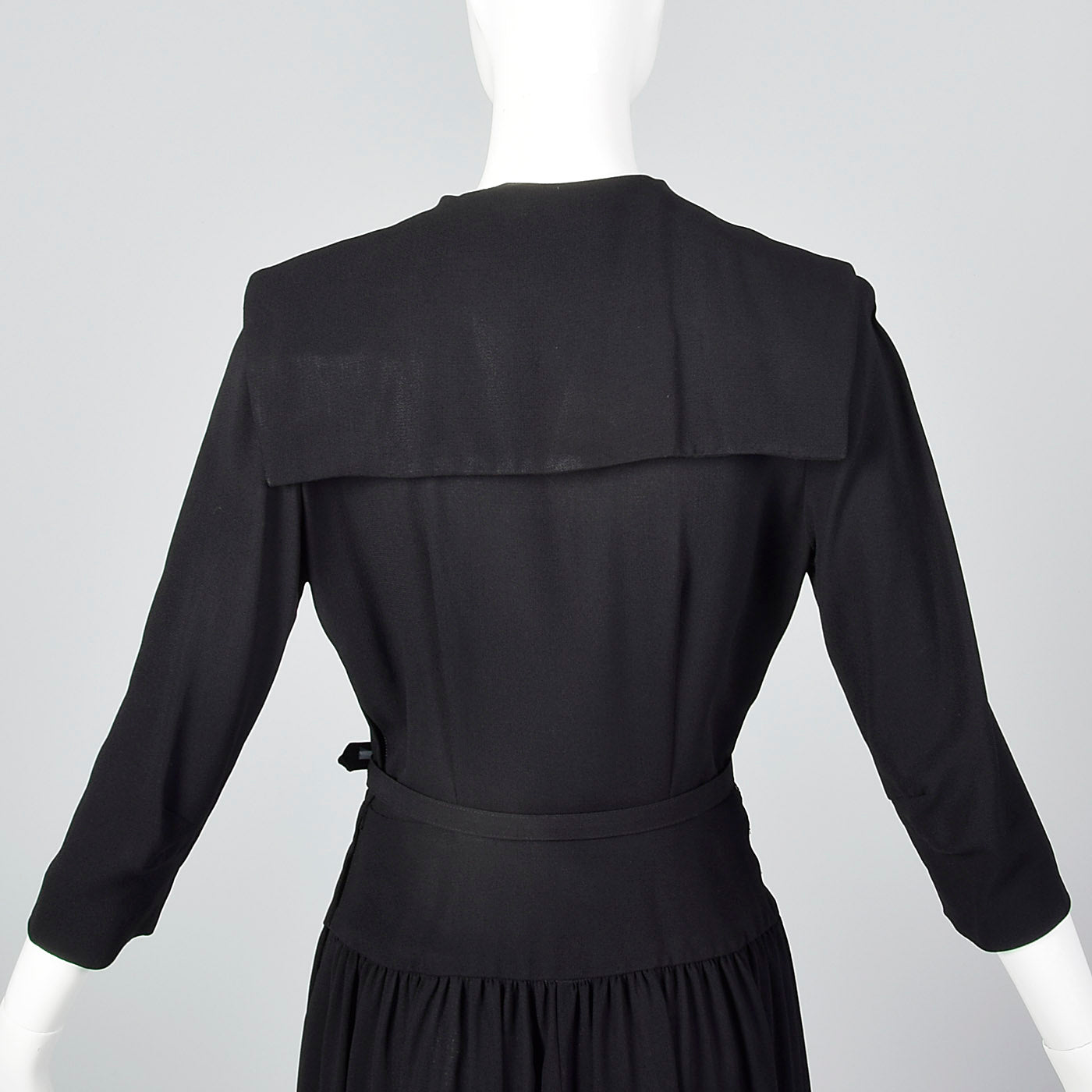 Small 1950s Black Drop Waist Dress