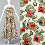 1950s Horrockses Novelty Print Strapless Dress