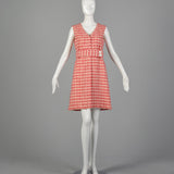 Small 1960s Plaid Wool Dress & Scarf Set