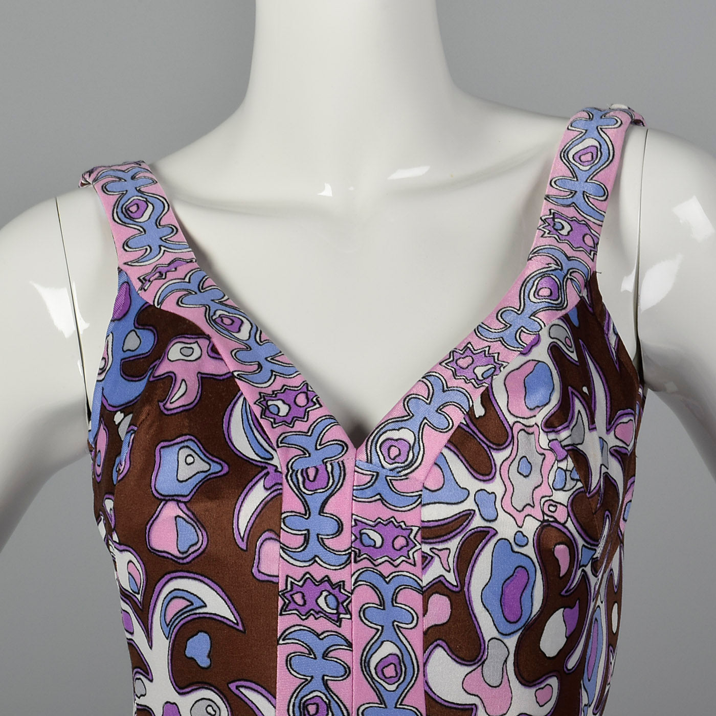 1960s Purple Psychedelic Print Swimsuit