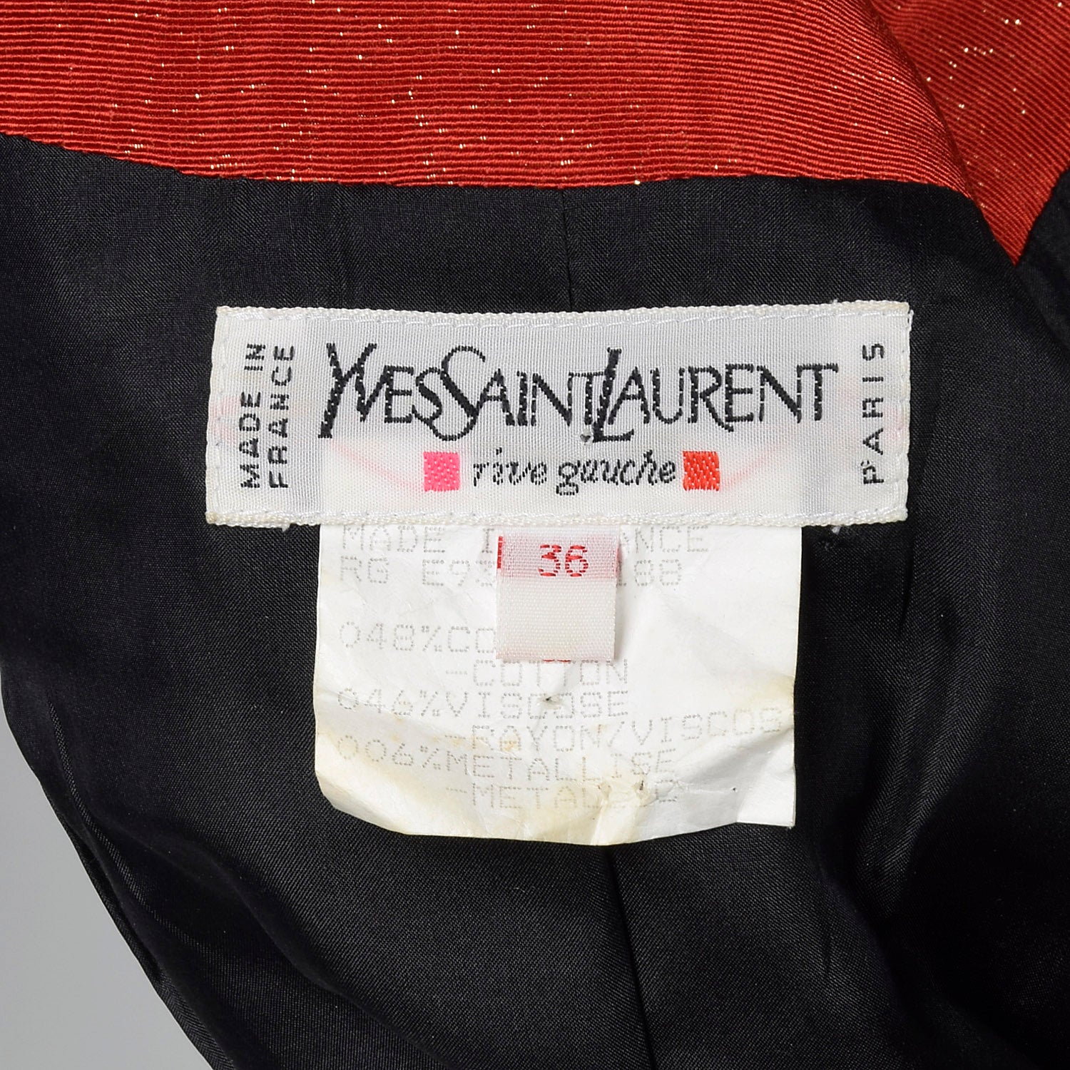 Small Yves Saint Laurent Rive Gauche 1990s  Red Cropped Bolero Jacket