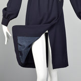 Small Geoffrey Beene 1960s Navy Blue Dress