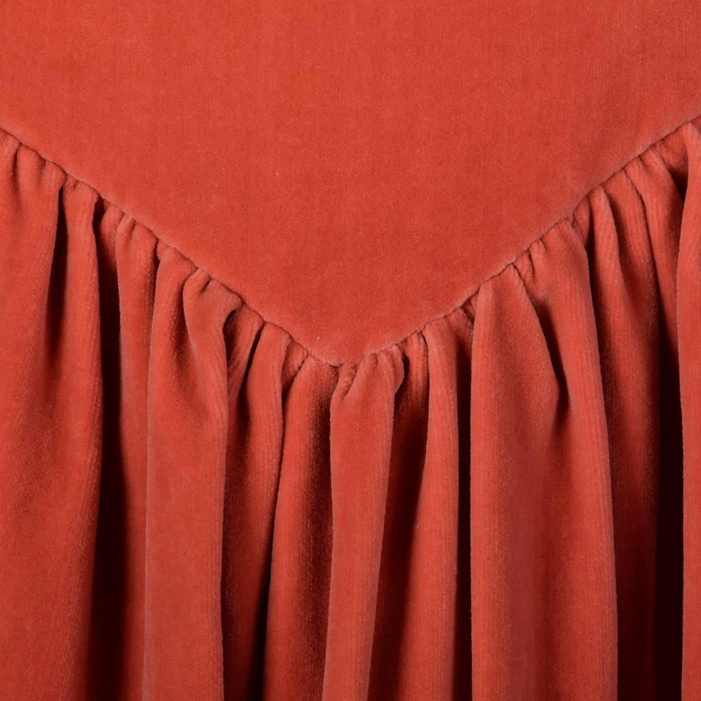 1940s Coral Velvet Evening Gown