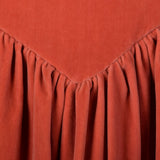 1940s Coral Velvet Evening Gown