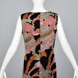 1960s Pierre Balmain Formal Maxi Dress in Psychedelic Knit
