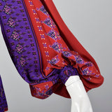 1980s Bohemian Silk Two Piece Set