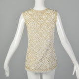 Small 1960s Ivory Beaded Sequined Vest