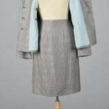 1990s Richard Tyler Black & White Plaid Skirt Suit