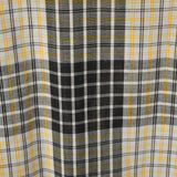 XL 1950s Yellow Cotton Day Dress Black Plaid Short Sleeves Casual Volup