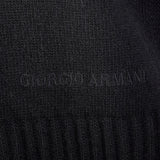 Giorgio Armani Black Cashmere Knit Poncho Sweater with Cowl Neck