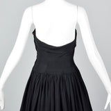 1940s Strapless Black Party Dress