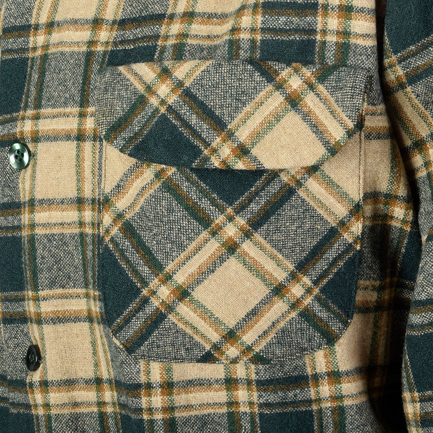 1960s Mens Pendleton Board Shirt in Green Plaid