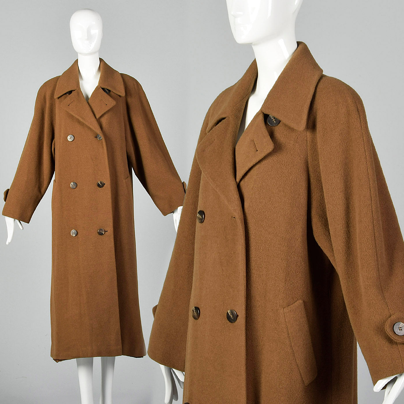 1970s Regency Brown Double Breasted Cashmere Coat