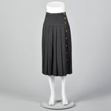 Small Chanel Boutique 1990s Gray Pleated Skirt