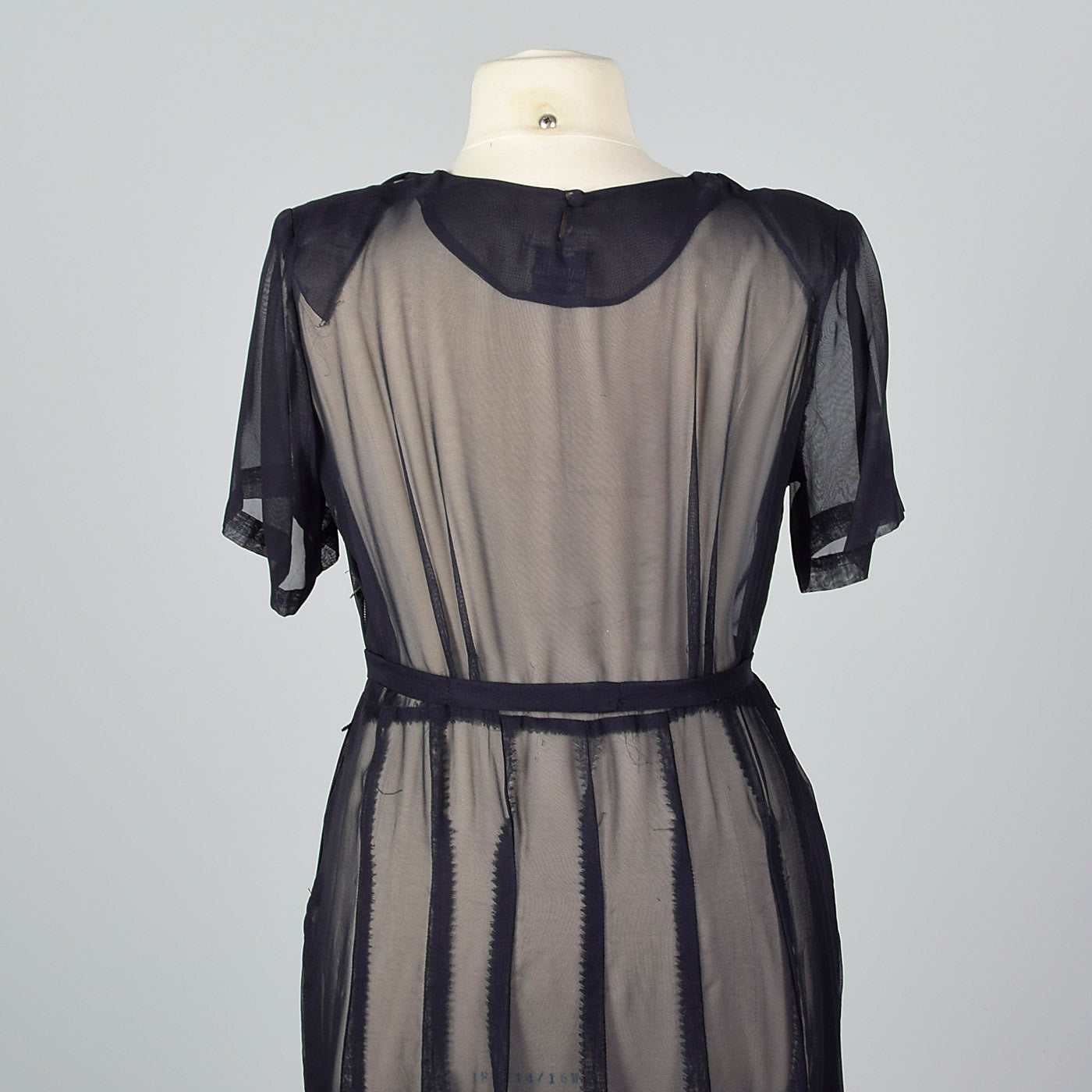 1950s Sheer Navy Party Dress