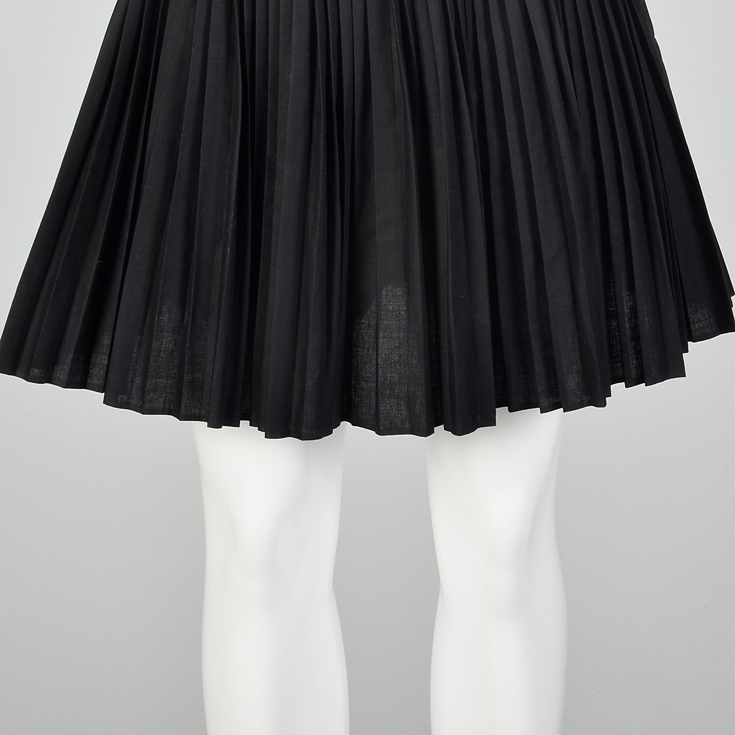 Small 1960s Black Pleated Micro Mini Skirt