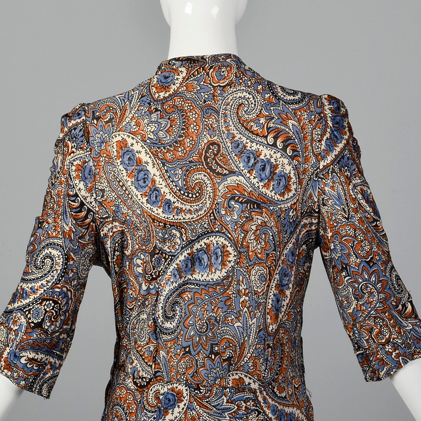 1940s Paisley Print Dress in Jersey Knit