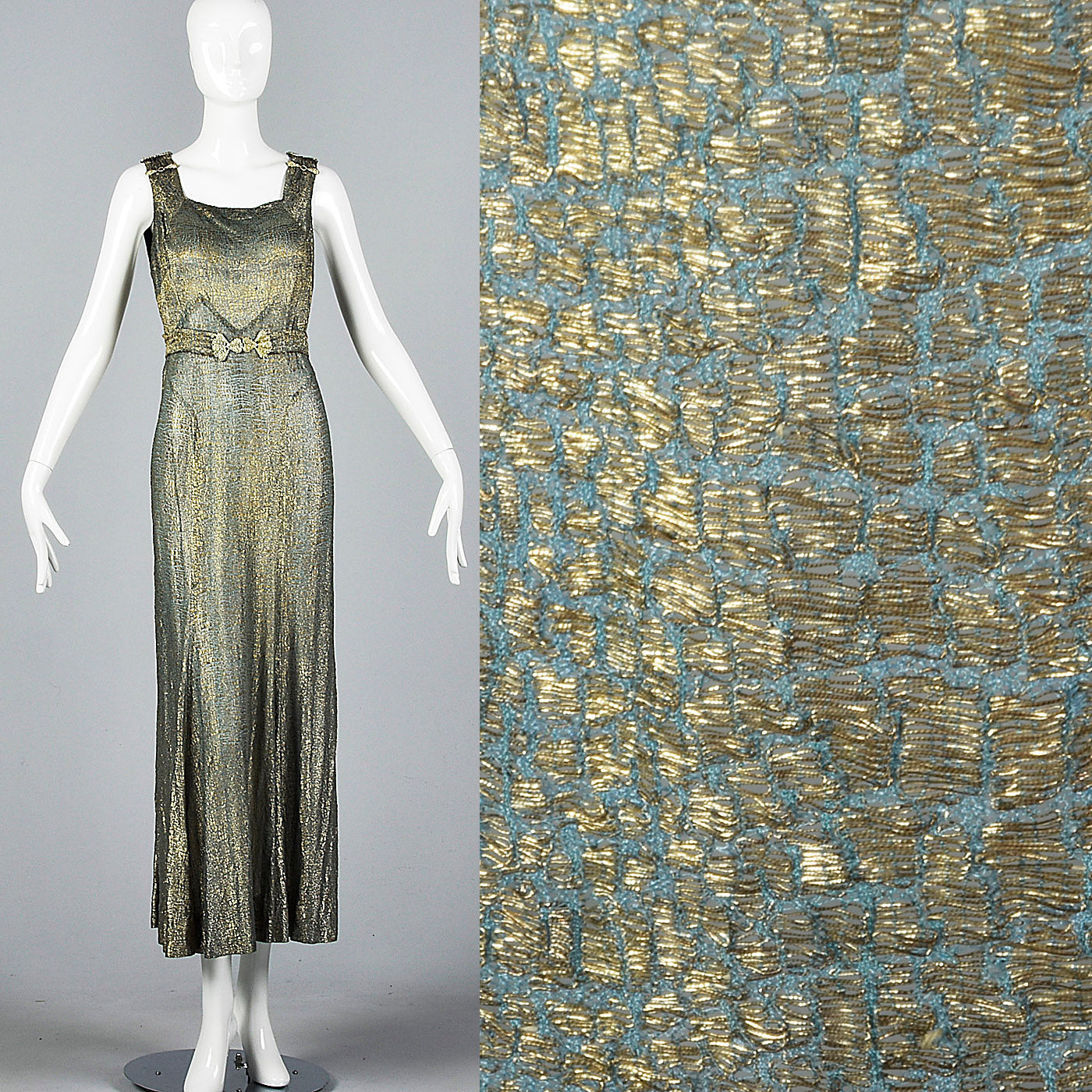 1930s Lam Evening Dress, Formal Art Deco Gown Style & Salvage 1930s Lam Evening Dress, Formal Art Deco Gown Style & Salvage