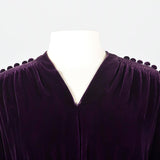 1930s Purple Silk Velvet Dress Art Deco