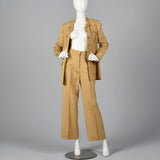 1970s Khaki Safari Pant Suit