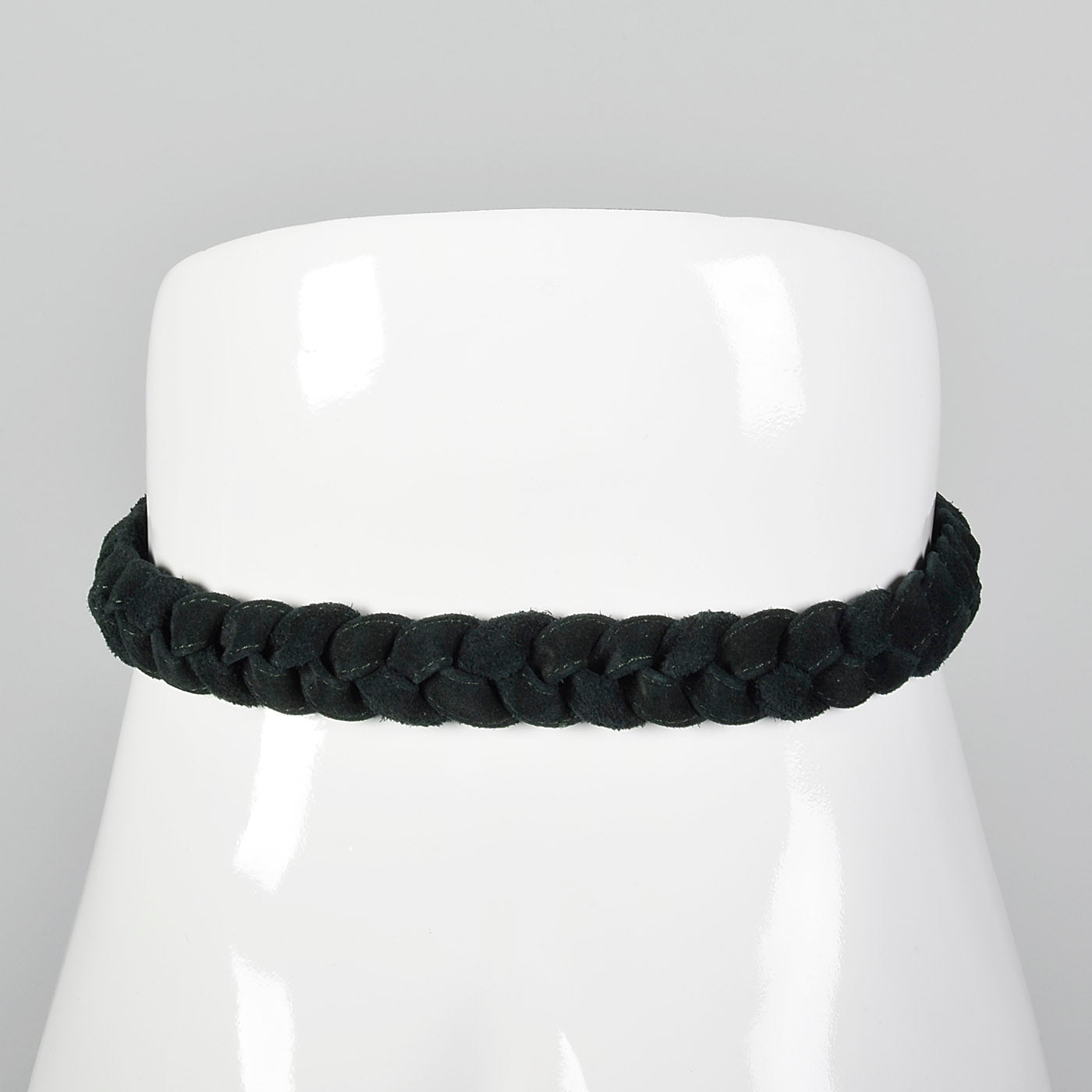 1990s Sonia Rykiel Green Suede Braided Belt
