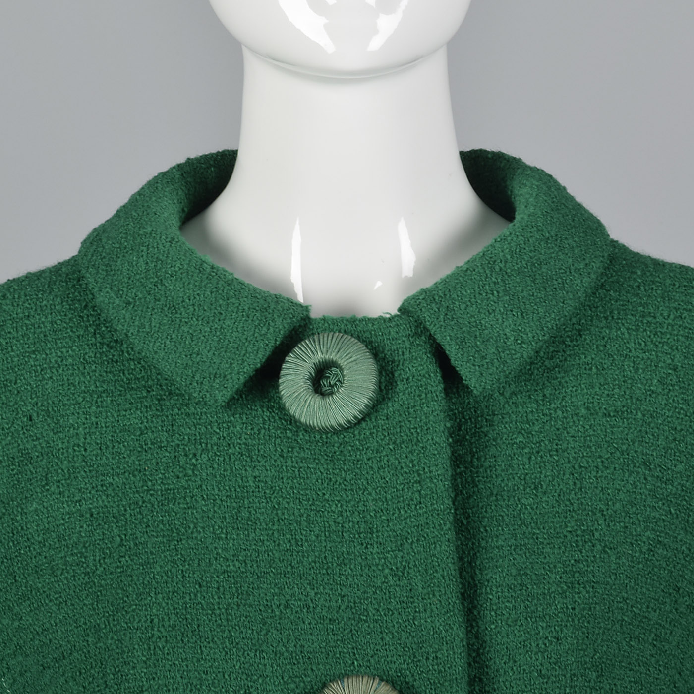 1960s Emerald Green Boucle Wool Skirt Suit