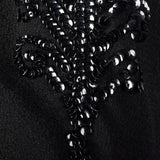 1940s Black Crepe Gown with Sequin Sleeves