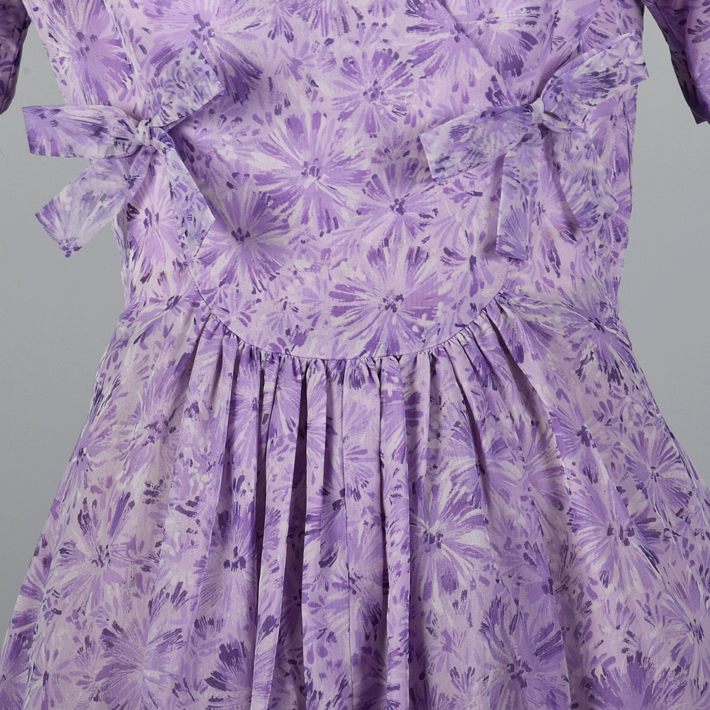 1950s Purple Floral Dress