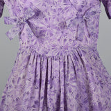 1950s Purple Floral Dress