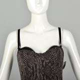 Small Caché Snakeskin Print Dress Peekaboo Bra Illusion Slip Lingerie