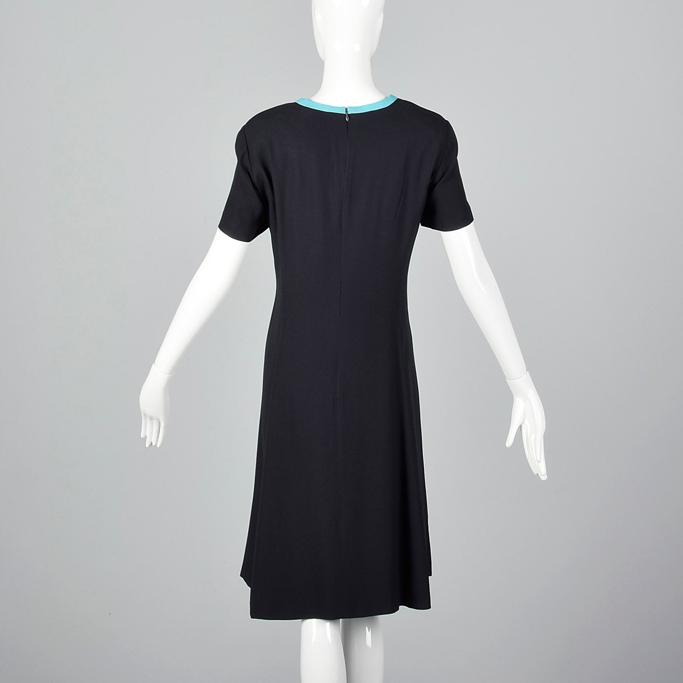 1980s Louis Feraud Navy Dress Set with Aqua Trim