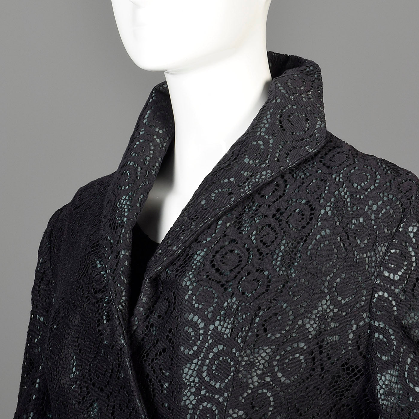 1950s Black Dress Set with Lace Overlay