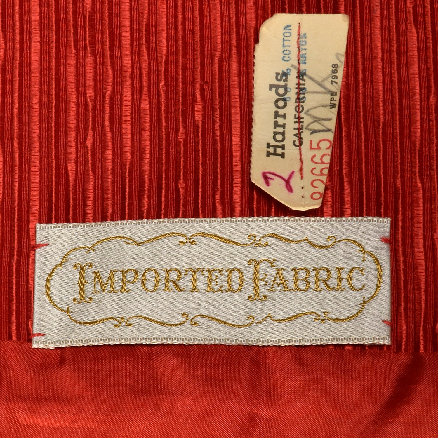 XS 1960s Harrods Red Three Piece Suit