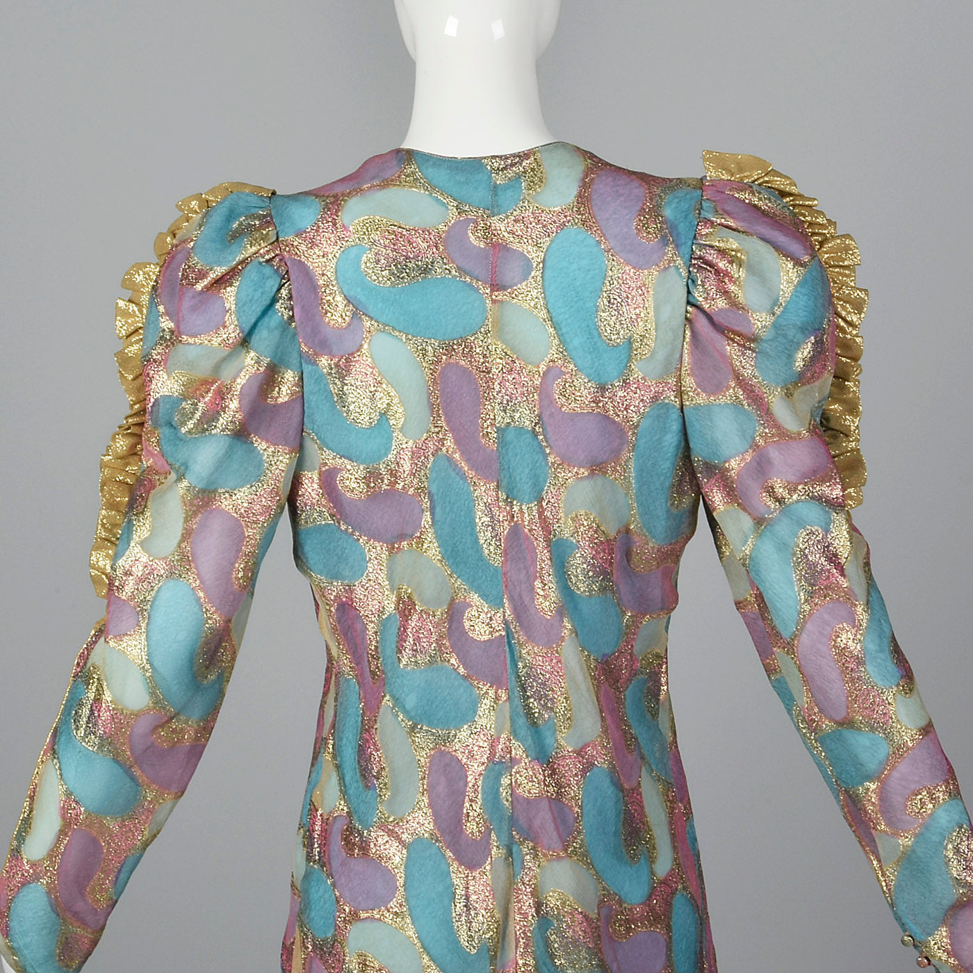 1980s Judy Hornby Couture Silk Evening Dress