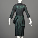 1940s Two Piece Skirt Suit with Asymmetric Jacket