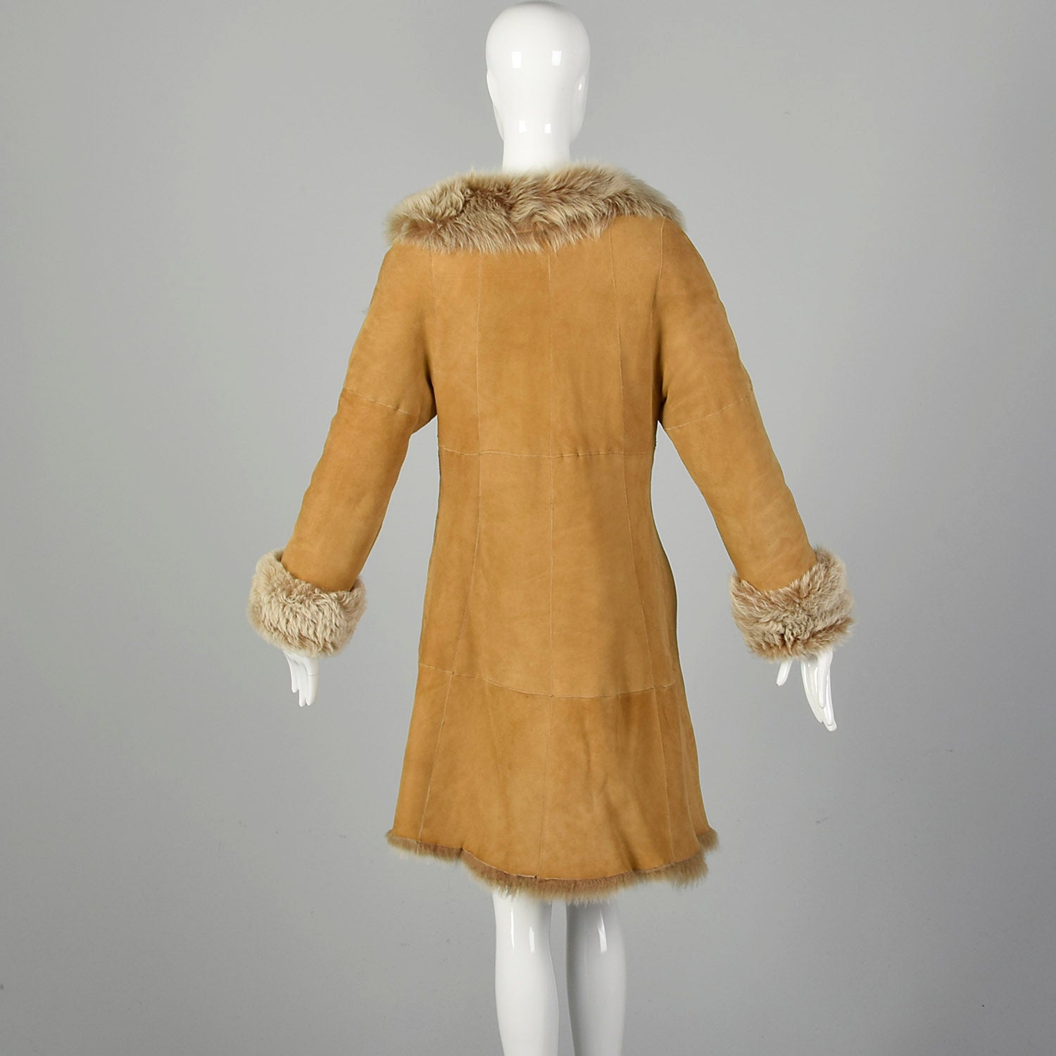 XXS-XS Brown Shearling Coat