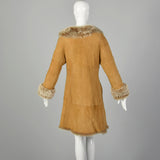 XXS-XS Brown Shearling Coat