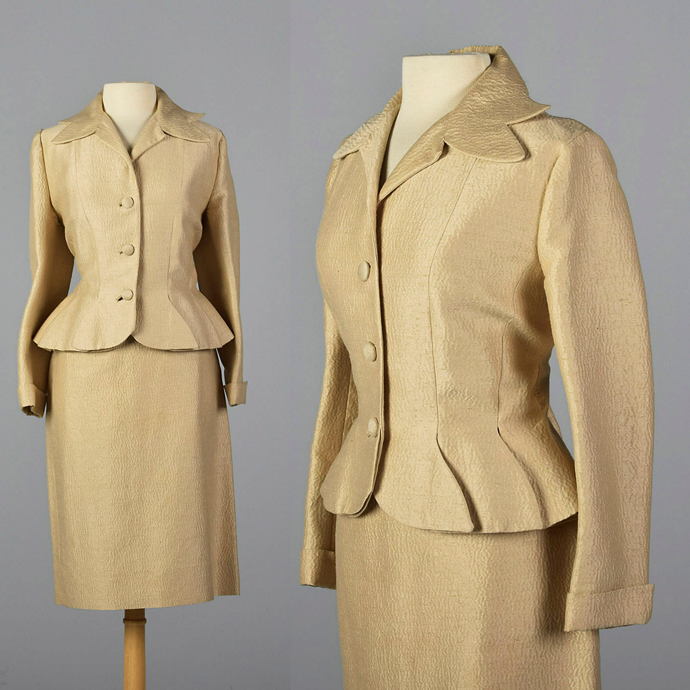 1950s Lilli Ann Silk and Mohair Skirt Suit