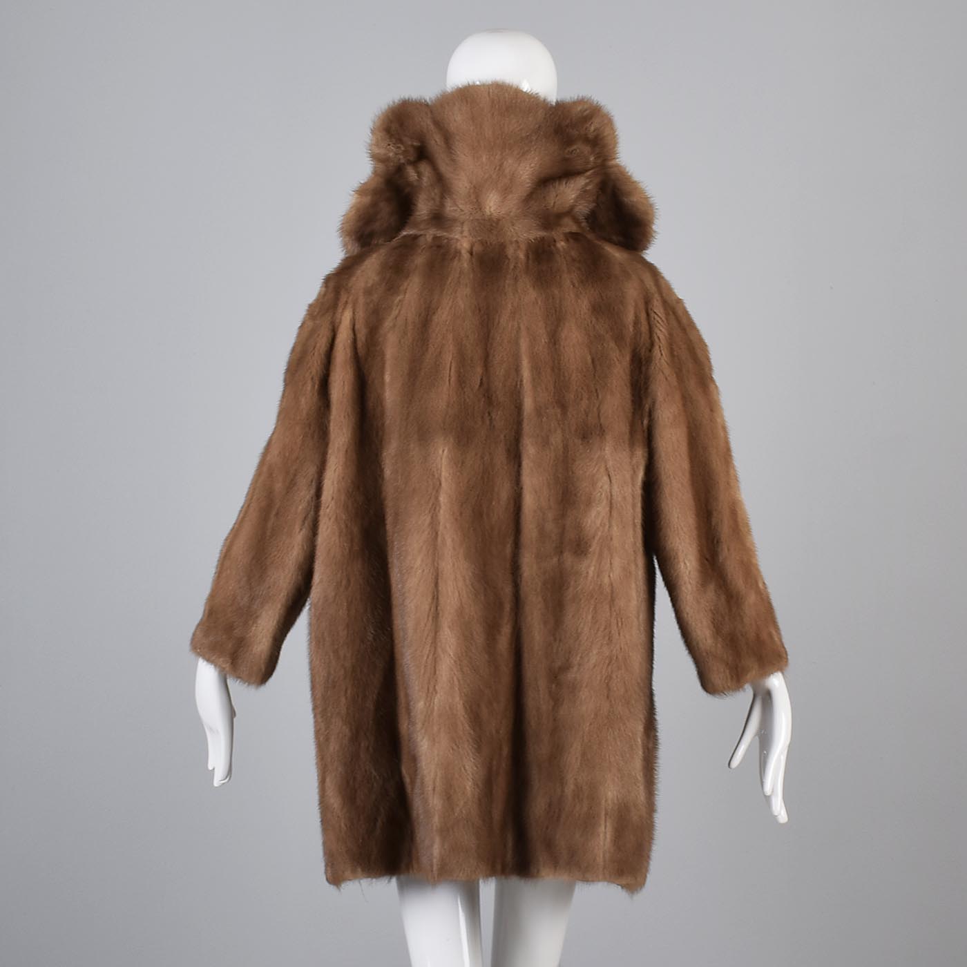 1950s Mink Coat with Dramatic Scalloped Collar