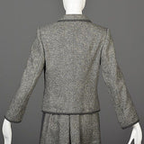 1990s  Louis Feraud Gray Tweed Skirt Suit