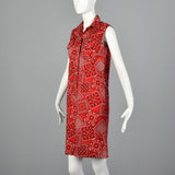 1960s Red Bandana Print Dress